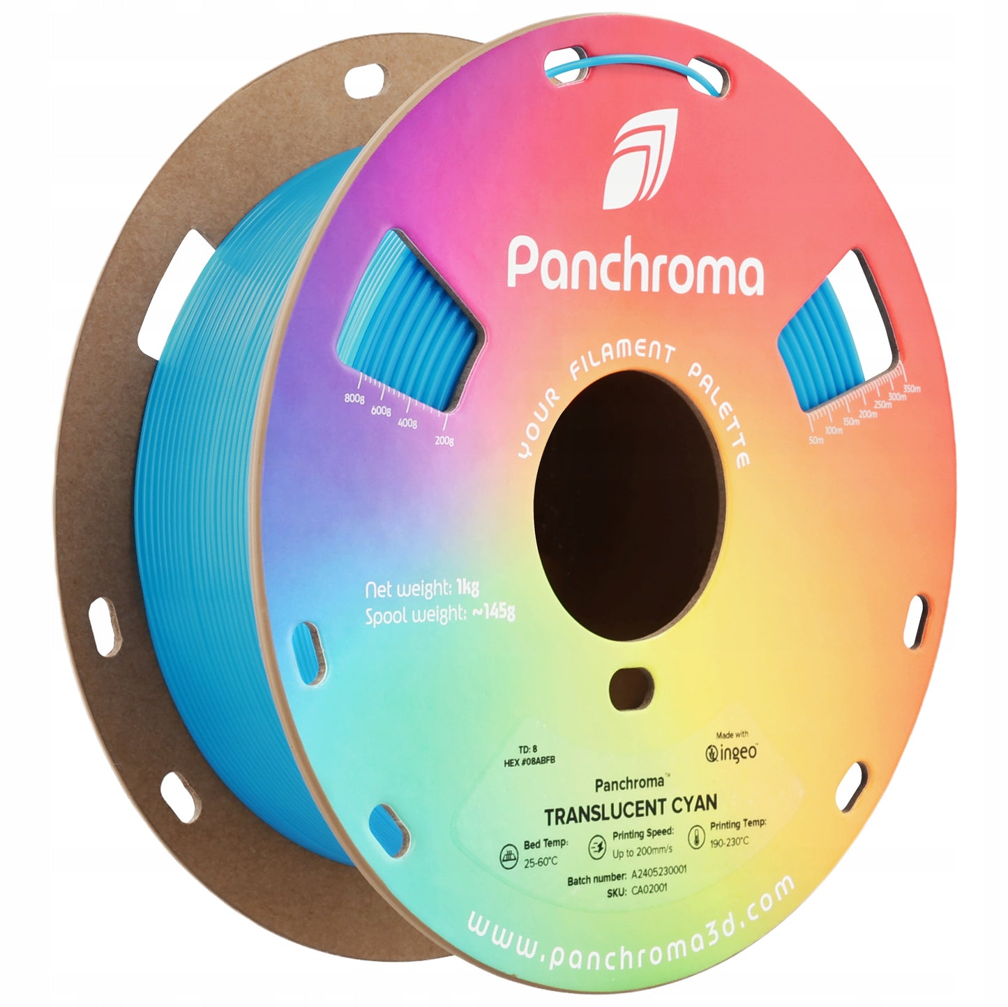 Polymaker Panchroma PLA Translucent Cyan 1.75 mm 1kg