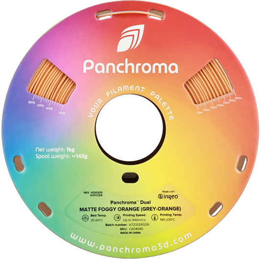 Polymaker Panchroma PLA Dual Matte Foggy Orange 1,75mm 1kg - Grey-Orange