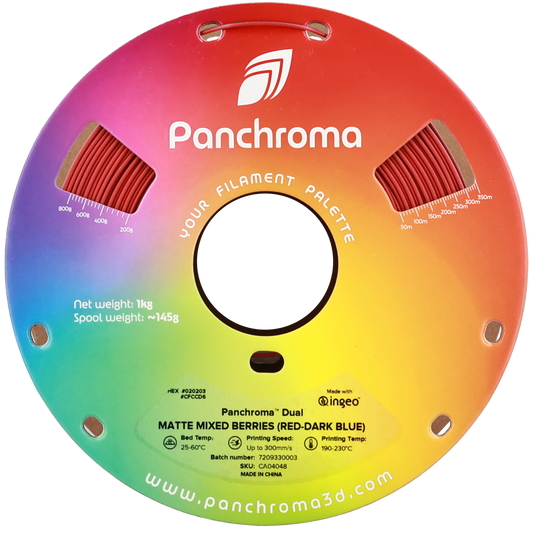 Polymaker Panchroma PLA Dual Matte Mixed Berries 1,75mm 1kg - Red-Dark Blue