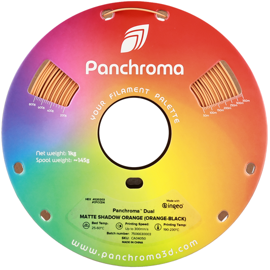 Polymaker Panchroma PLA Dual Matte Shadow Orange 1,75mm 1kg - Orange-Black