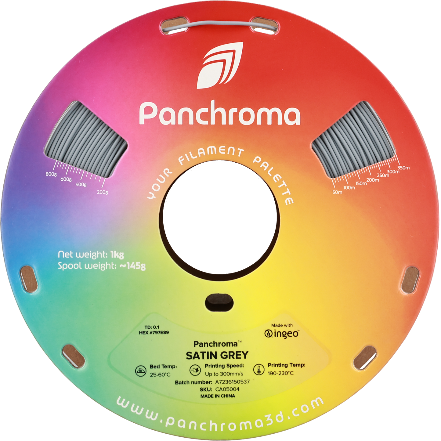 Polymaker Panchroma PLA Satin Grey 1.75 mm 1kg