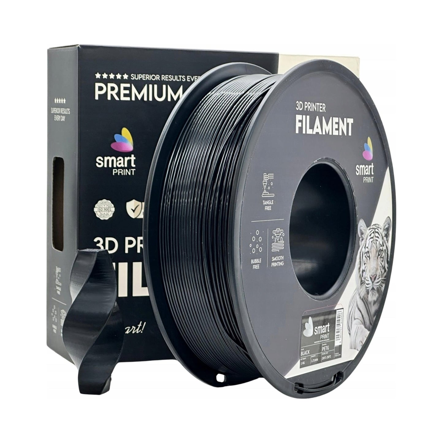 Filament 3D Smart Print PETG black 1.75mm 1kg SZPULA