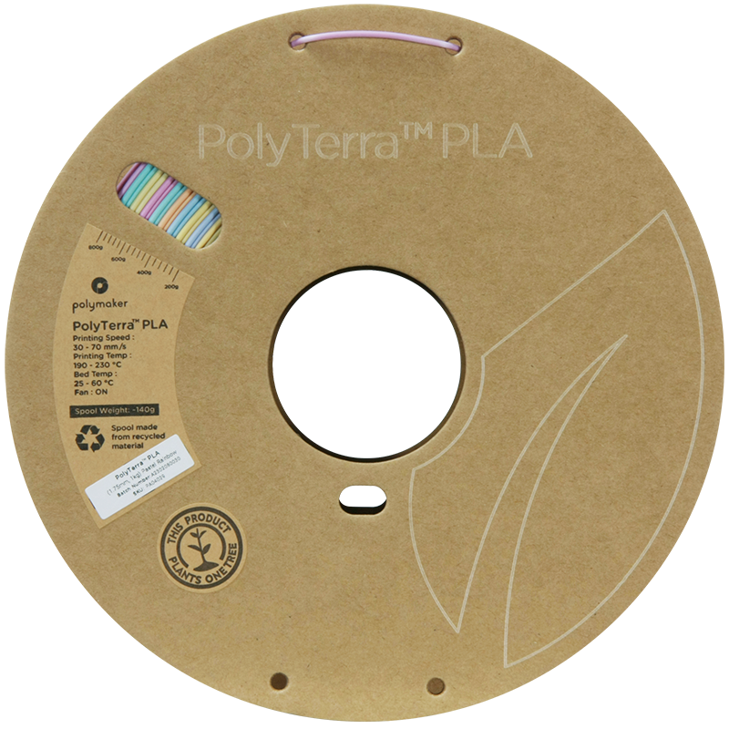 Filament Polymaker PolyTerra Gradient PLA 1,75mm 1kg - Pastel Rainbow