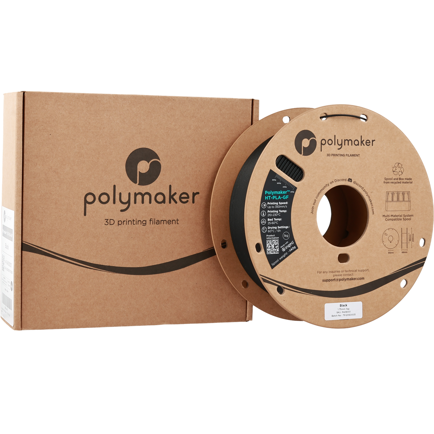 Polymaker HT-PLA-GF Black 1.75 mm 1kg