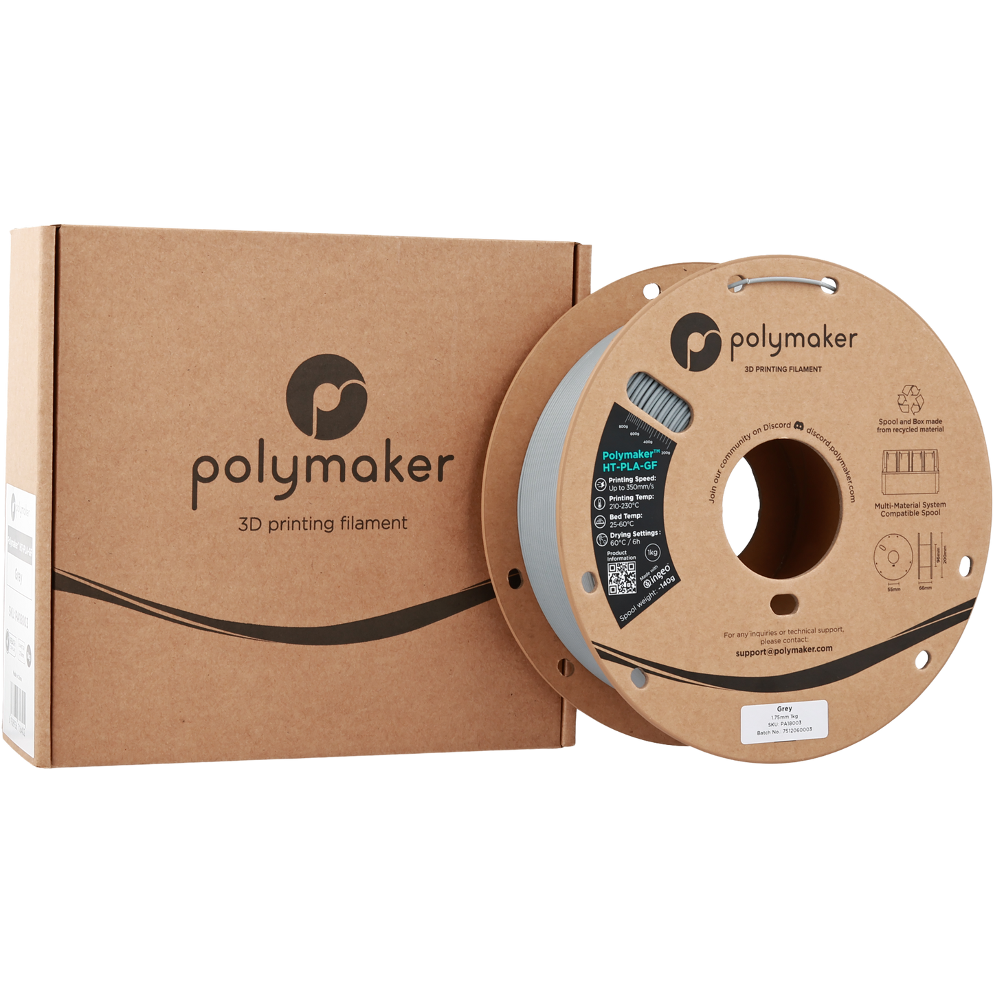 Polymaker HT-PLA-GF Grey 1.75 mm 1kg