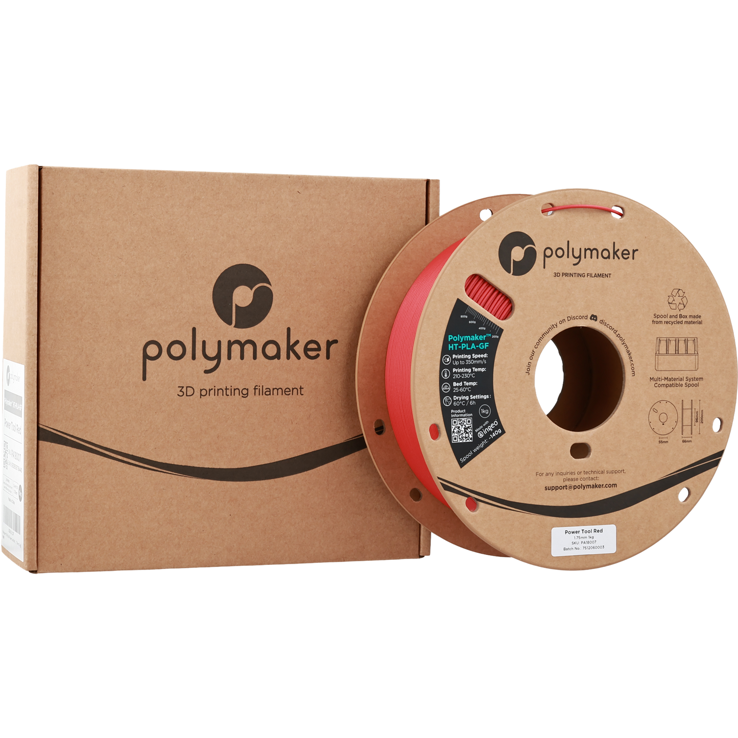 Polymaker HT-PLA-GF Power Tool Red 1.75 mm 1kg