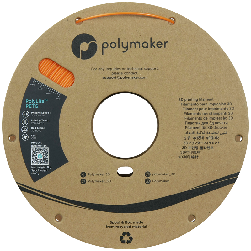 Polymaker PolyLite PETG 1,75mm 1kg - Orange