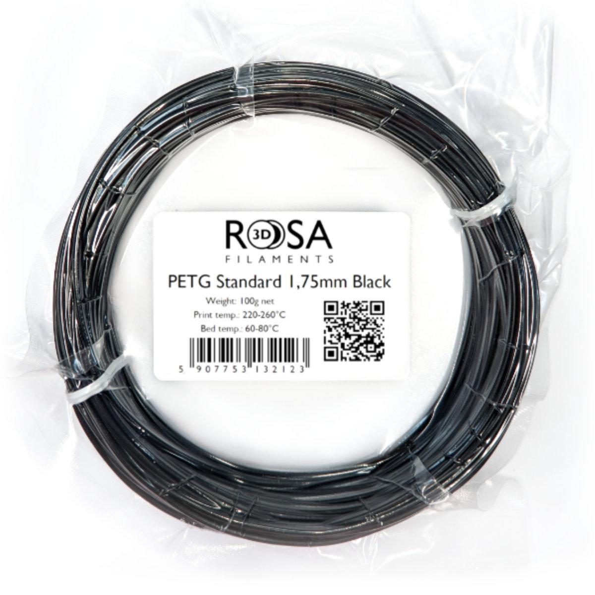 FILAMENT Rosa 3D  PET-G Standard HS Black (100g / 1.75mm)