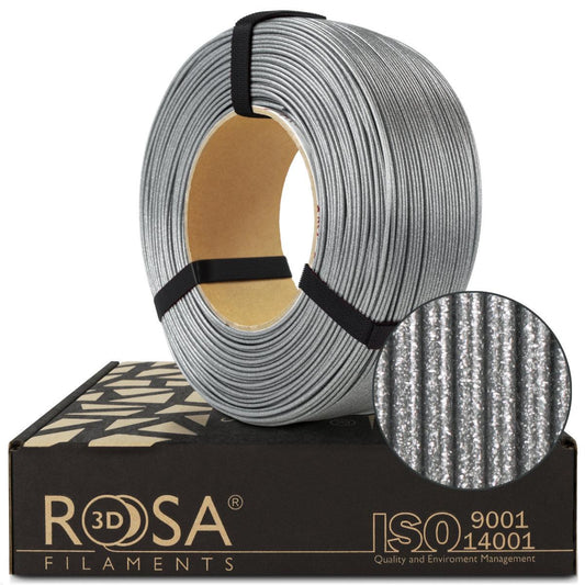 Rosa3D Filament 3D ReFill PET-G Standard HS Glitter Brillant Silver
