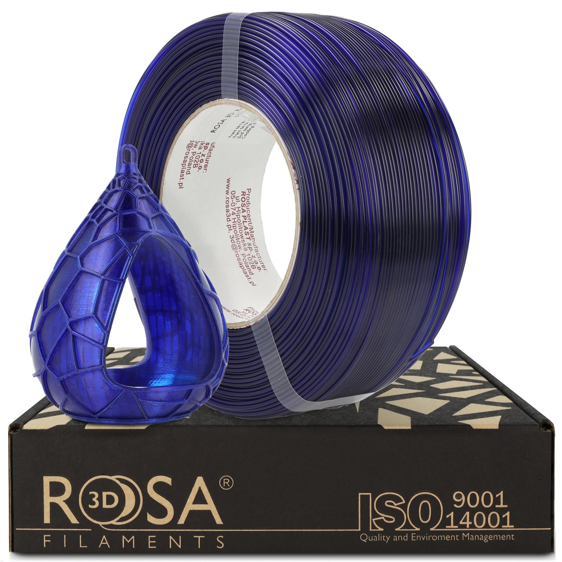 Rosa3D FILAMENT 3D ReFill PET-G Standard HS 1,75mm Ultramarine Blue Transparent 1kg