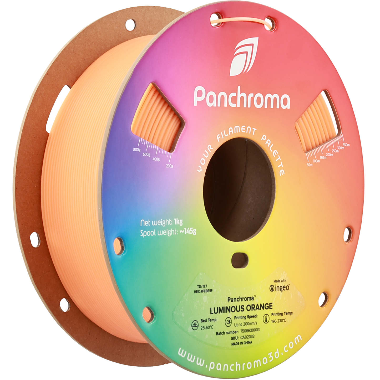 Polymaker Panchroma PLA Luminous Orange 1.75 mm 1kg