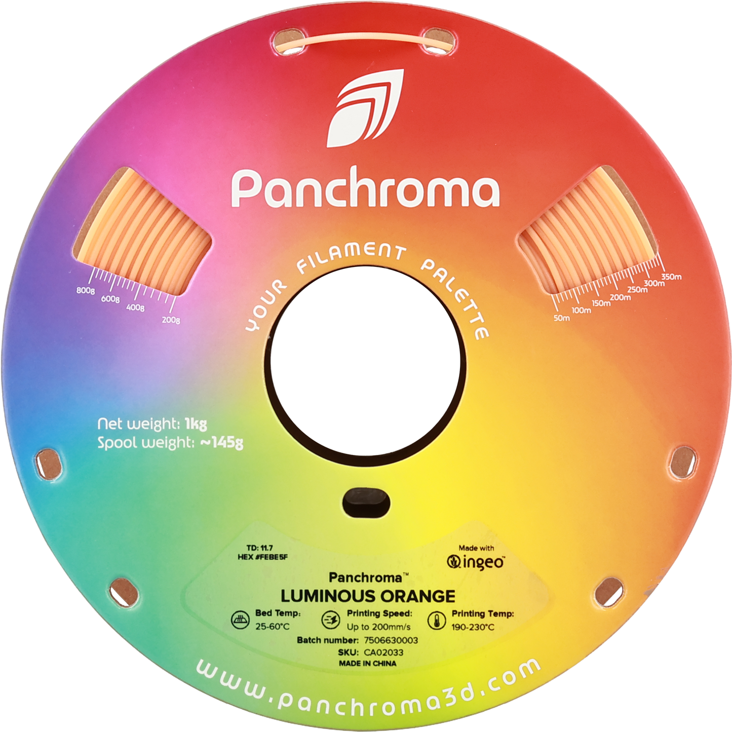 Polymaker Panchroma PLA Luminous Orange 1.75 mm 1kg