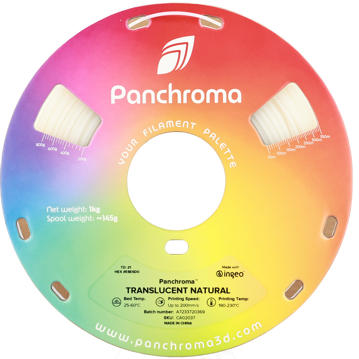 Polymaker Panchroma PLA Translucent Natural 1.75 mm 1kg