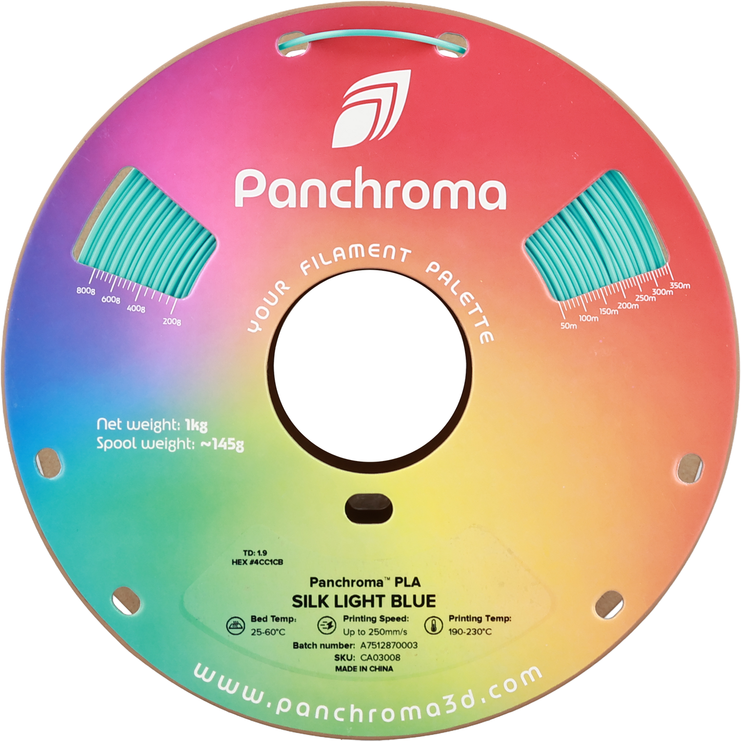 Polymaker Panchroma PLA Silk Light Blue 1.75 mm 1kg