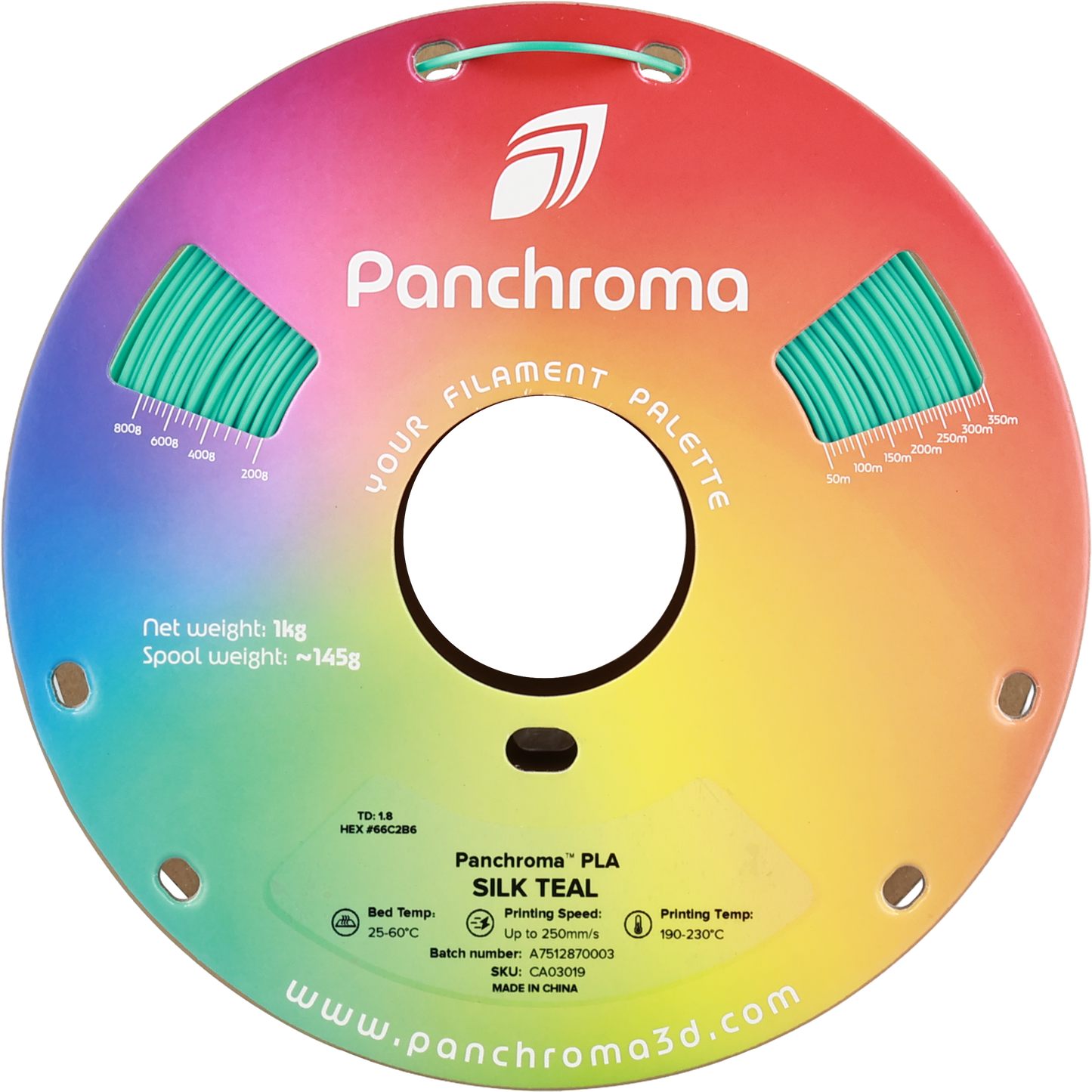 Polymaker Panchroma PLA Silk Teal 1.75 mm 1kg