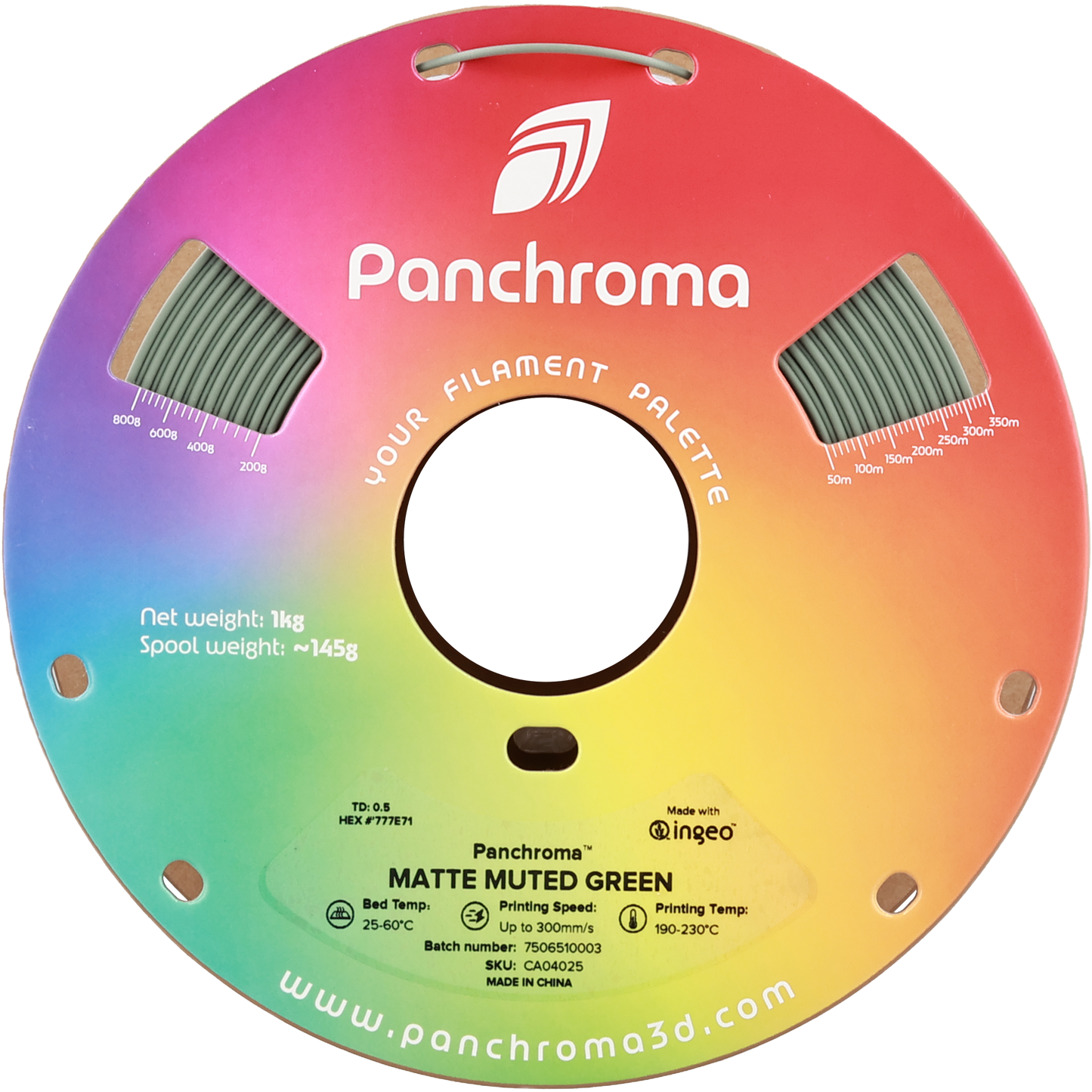 Polymaker Panchroma PLA Matte Muted Green 1.75 mm 1kg