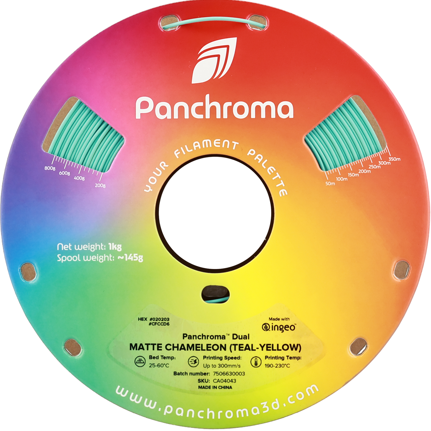 Polymaker Panchroma PLA Dual Matte Chameleon 1,75mm 1kg - Teal-Yellow