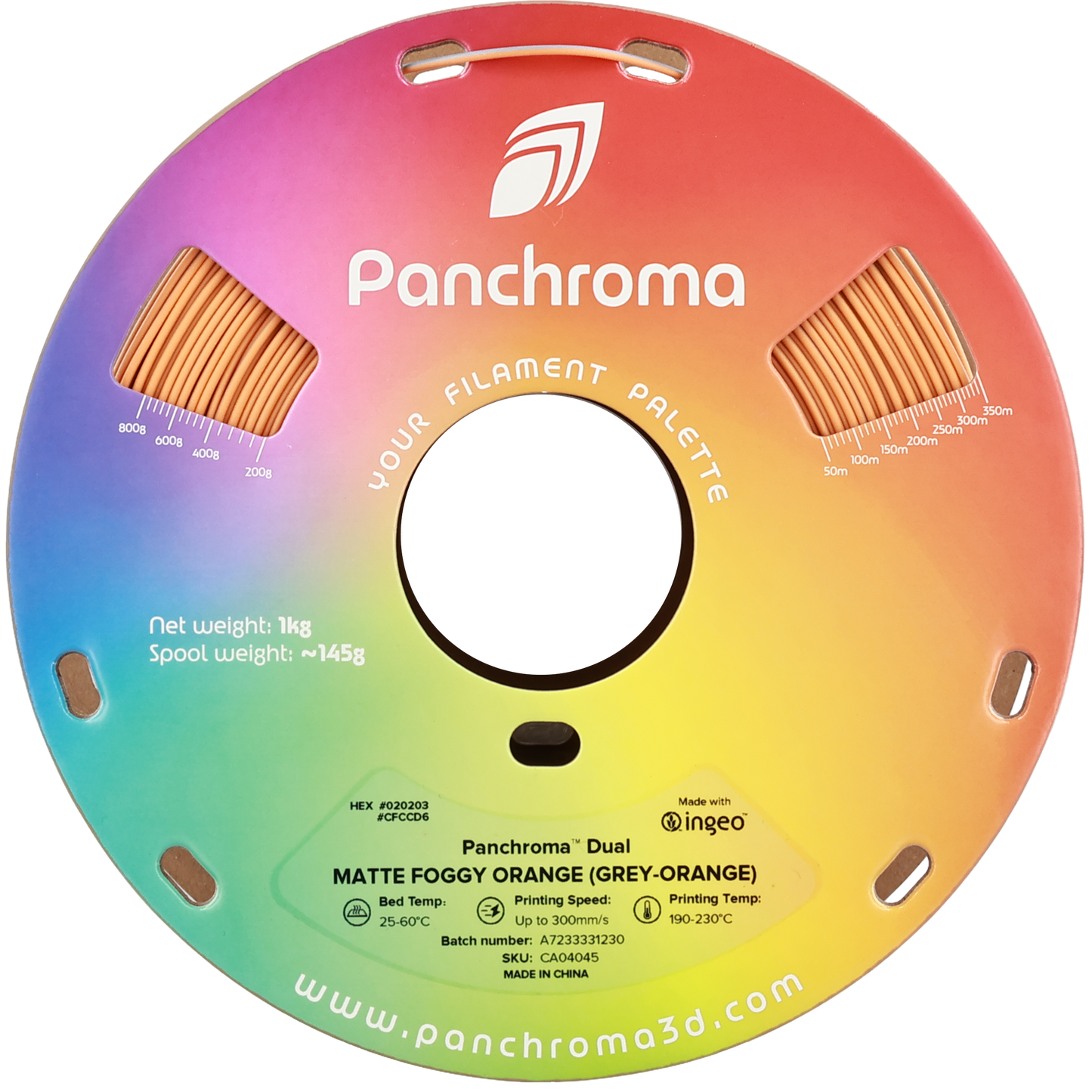 Polymaker Panchroma PLA Dual Matte Foggy Orange 1,75mm 1kg - Grey-Orange