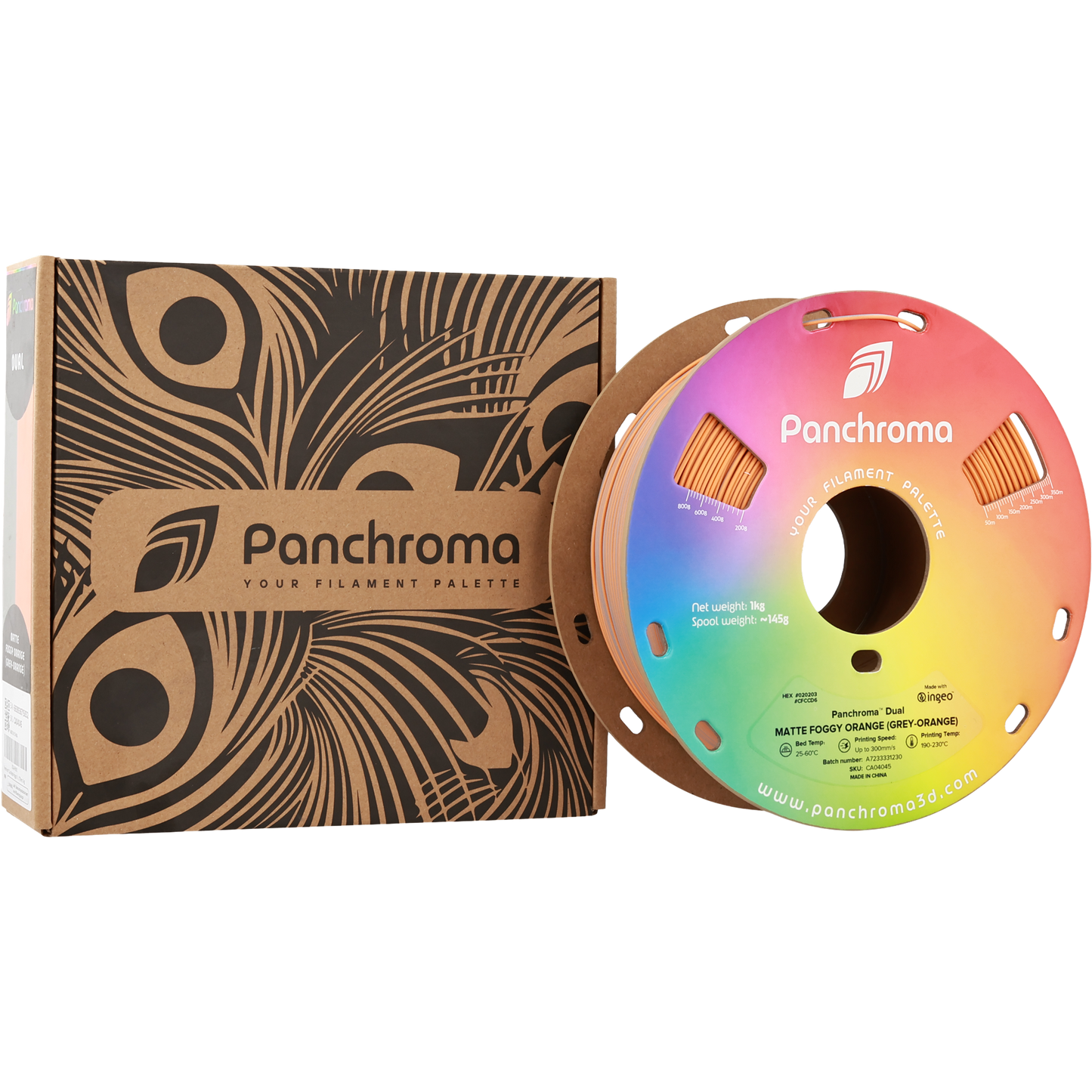 Polymaker Panchroma PLA Dual Matte Foggy Orange 1,75mm 1kg - Grey-Orange