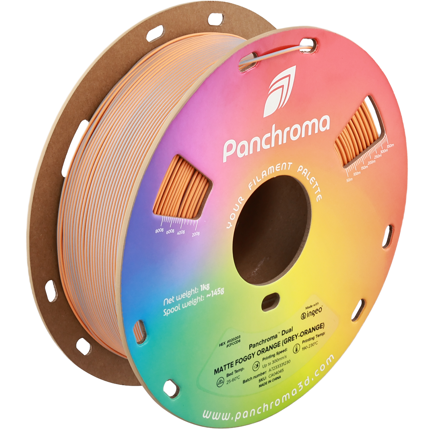 Polymaker Panchroma PLA Dual Matte Foggy Orange 1,75mm 1kg - Grey-Orange