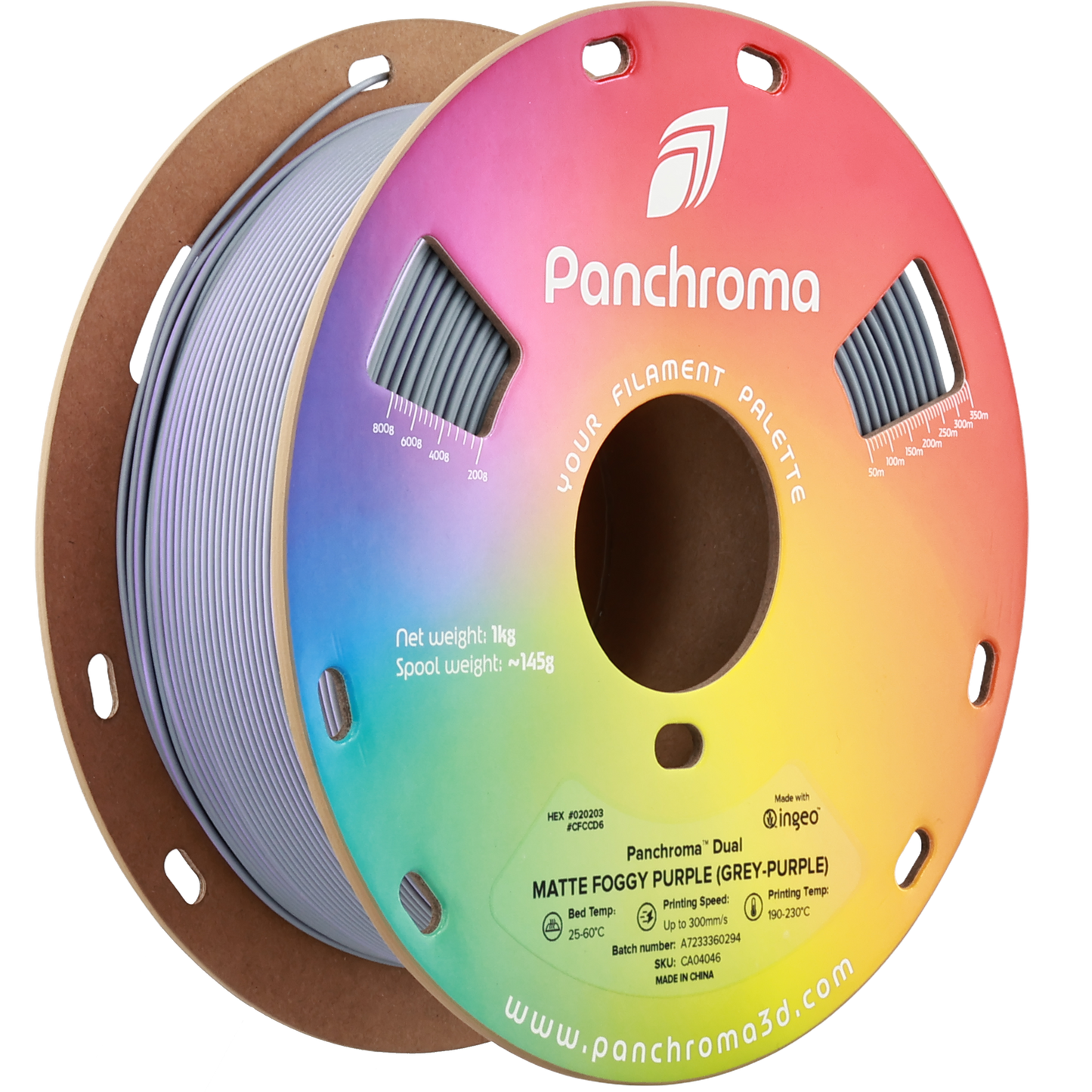 Polymaker Panchroma PLA Dual Matte Foggy Purple 1,75mm 1kg - Grey-Purple