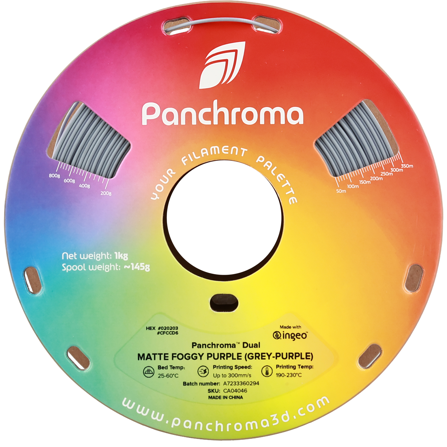 Polymaker Panchroma PLA Dual Matte Foggy Purple 1,75mm 1kg - Grey-Purple