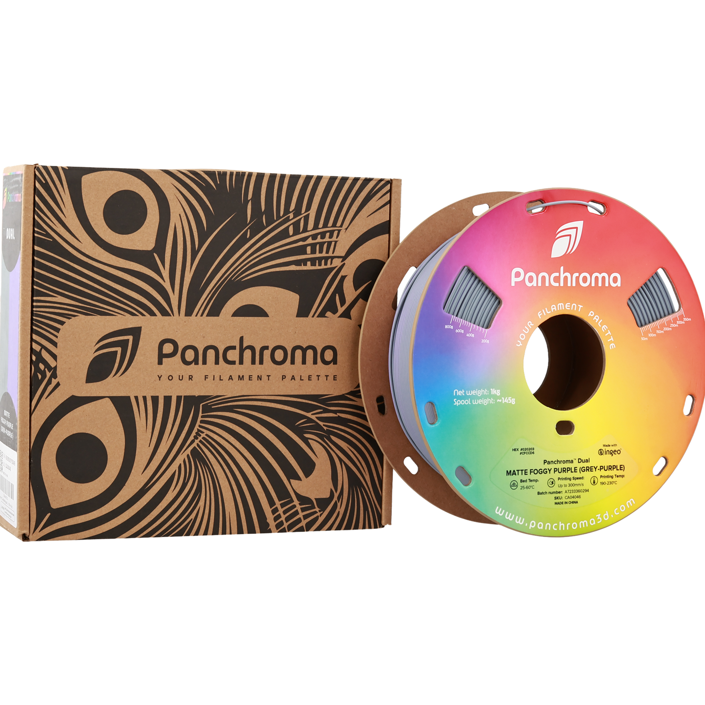 Polymaker Panchroma PLA Dual Matte Foggy Purple 1,75mm 1kg - Grey-Purple