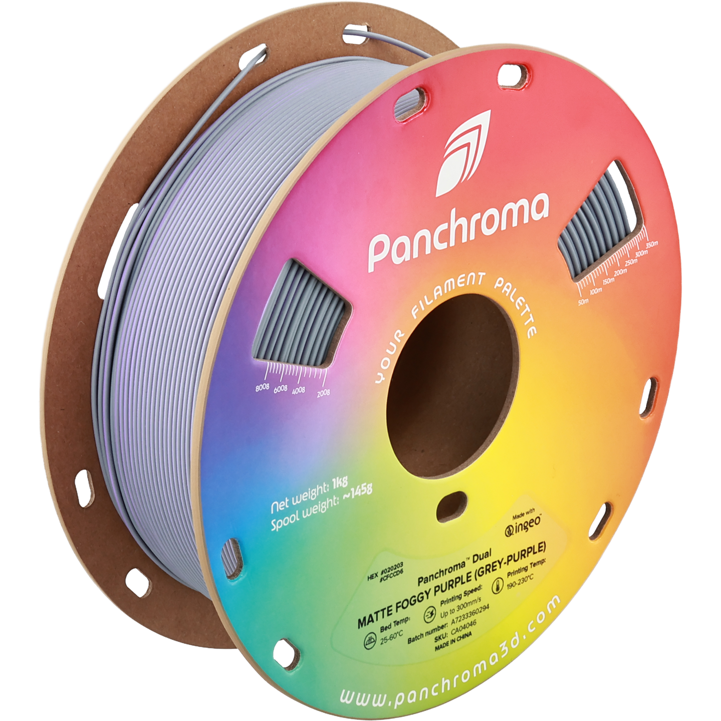Polymaker Panchroma PLA Dual Matte Foggy Purple 1,75mm 1kg - Grey-Purple