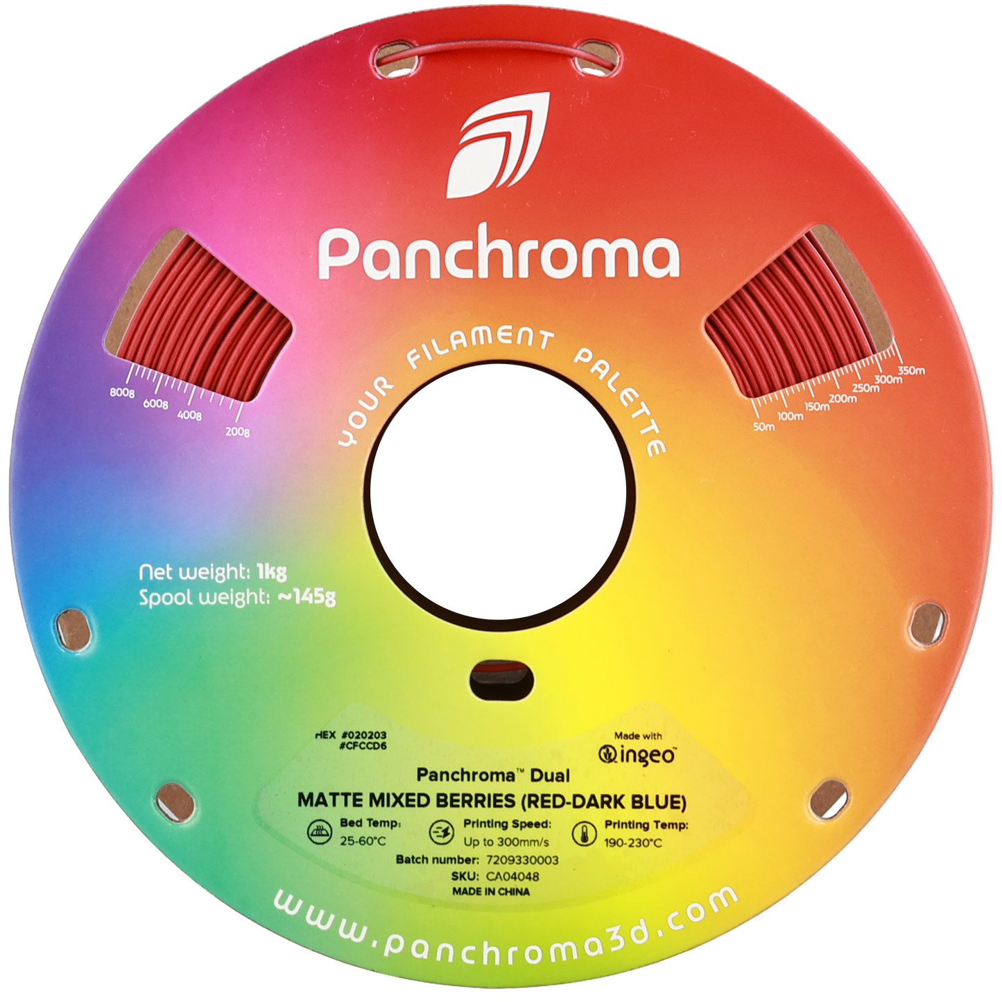 Polymaker Panchroma PLA Dual Matte Mixed Berries 1,75mm 1kg - Red-Dark Blue