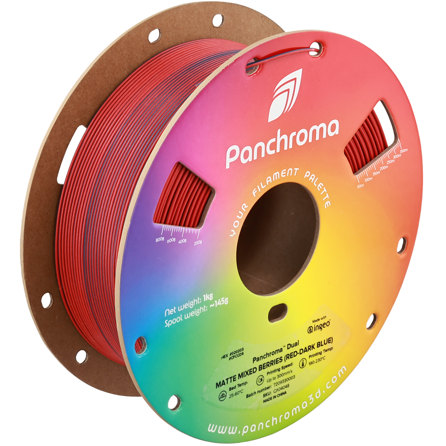 Polymaker Panchroma PLA Dual Matte Mixed Berries 1,75mm 1kg - Red-Dark Blue