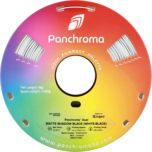 Polymaker Panchroma PLA Dual Matte Shadow Black 1,75mm 1kg - White-Black