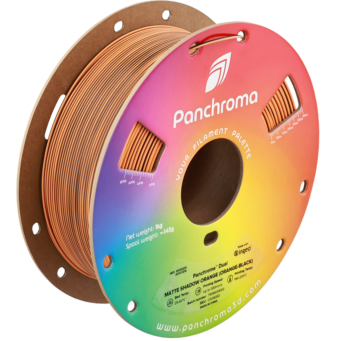 Polymaker Panchroma PLA Dual Matte Shadow Orange 1,75mm 1kg - Orange-Black