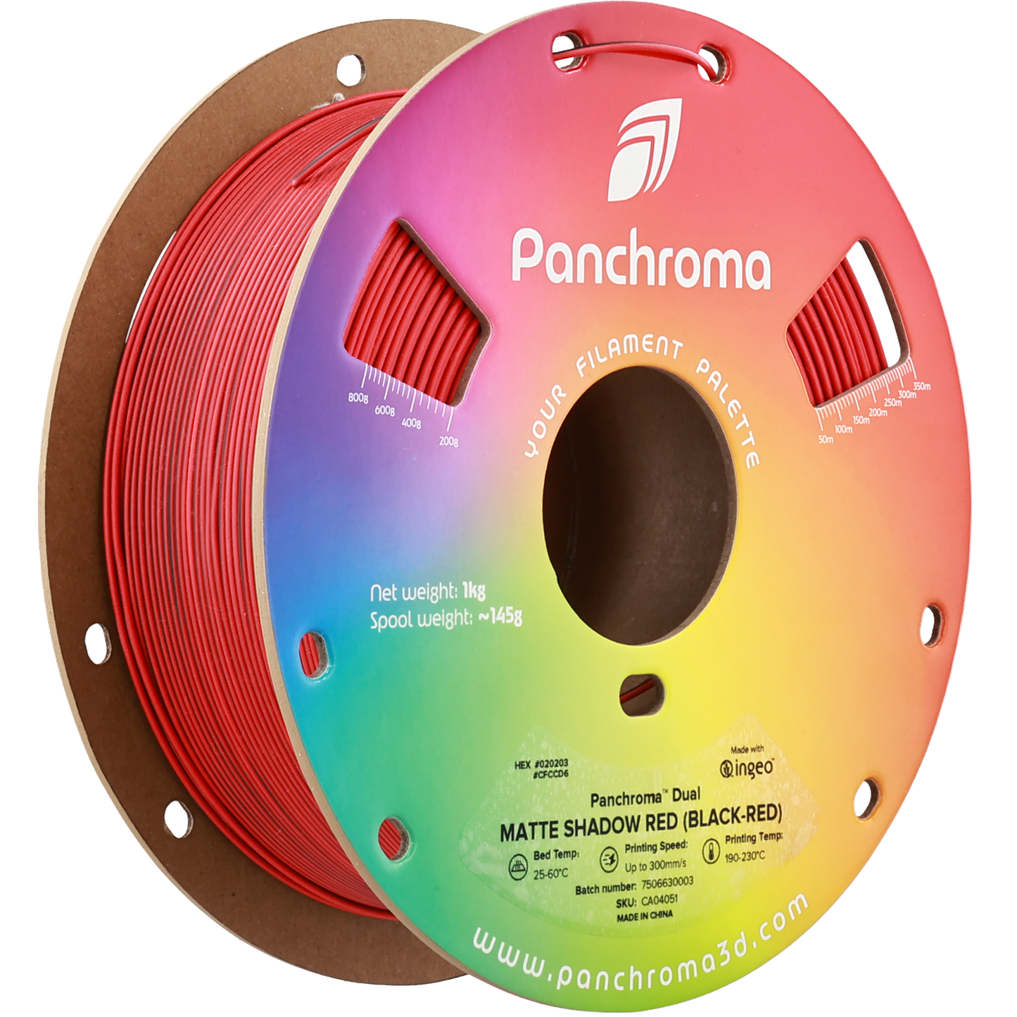 Polymaker Panchroma PLA Dual Matte Shadow Red 1,75mm 1kg - Red-Black