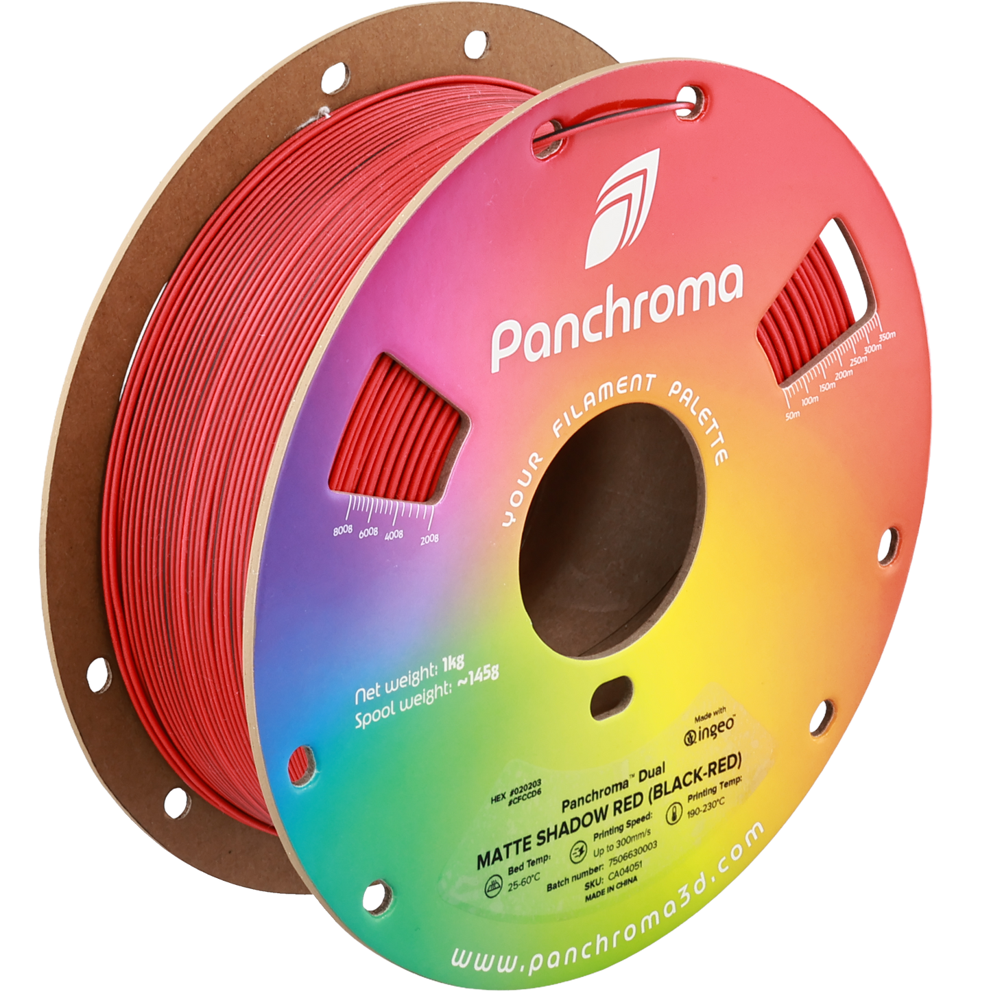 Polymaker Panchroma PLA Dual Matte Shadow Red 1,75mm 1kg - Red-Black