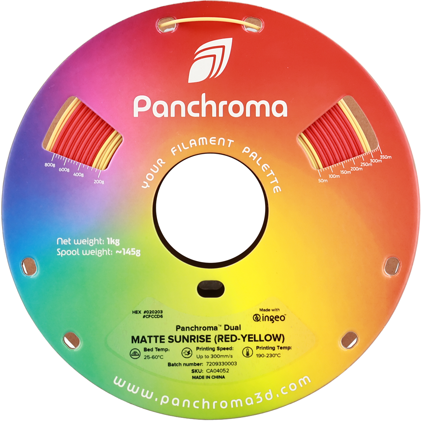 Polymaker Panchroma PLA Dual Matte Sunrise 1,75mm 1kg - Red-Yellow