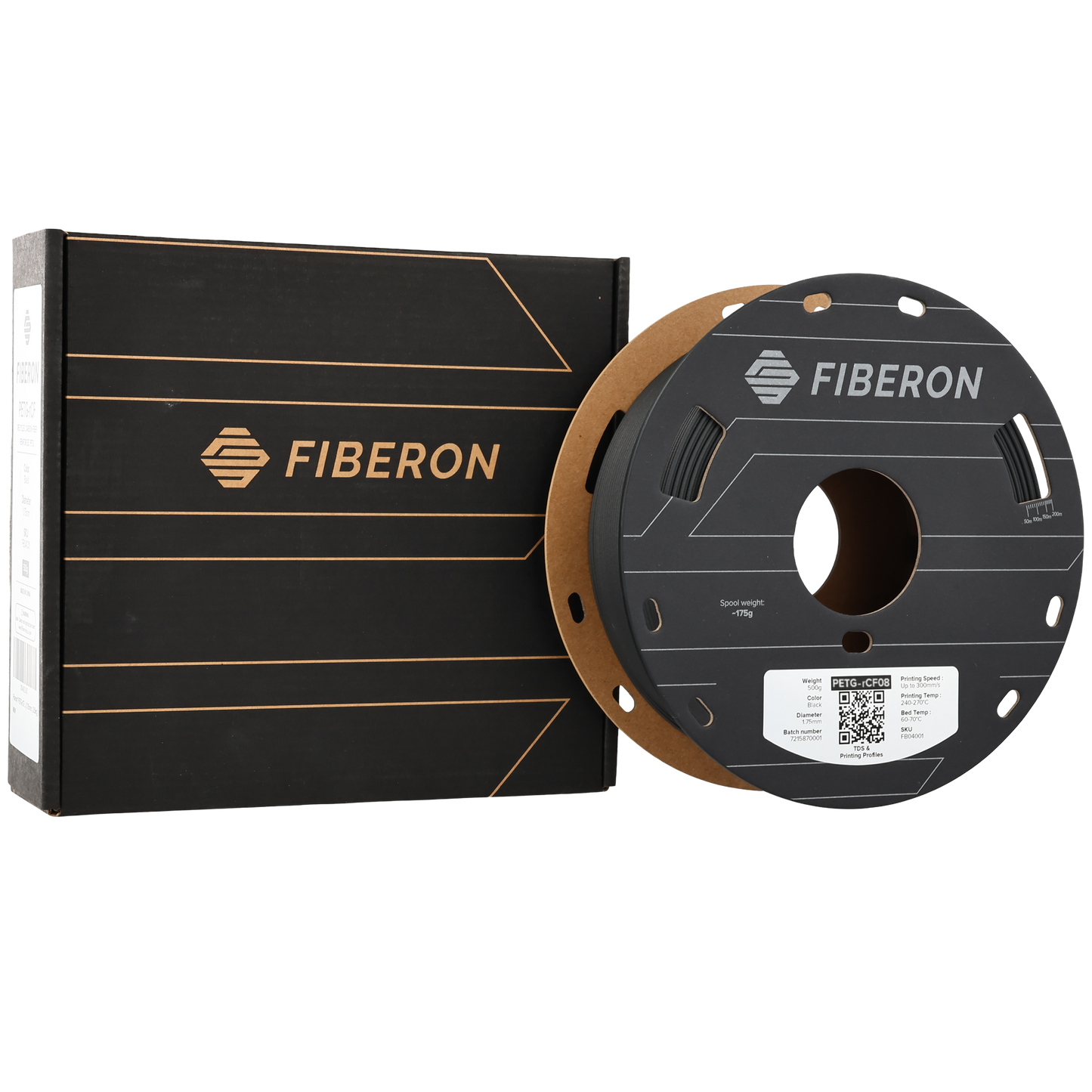 Polymaker Fiberon PETG-rCF08 Black 1.75 mm 500g