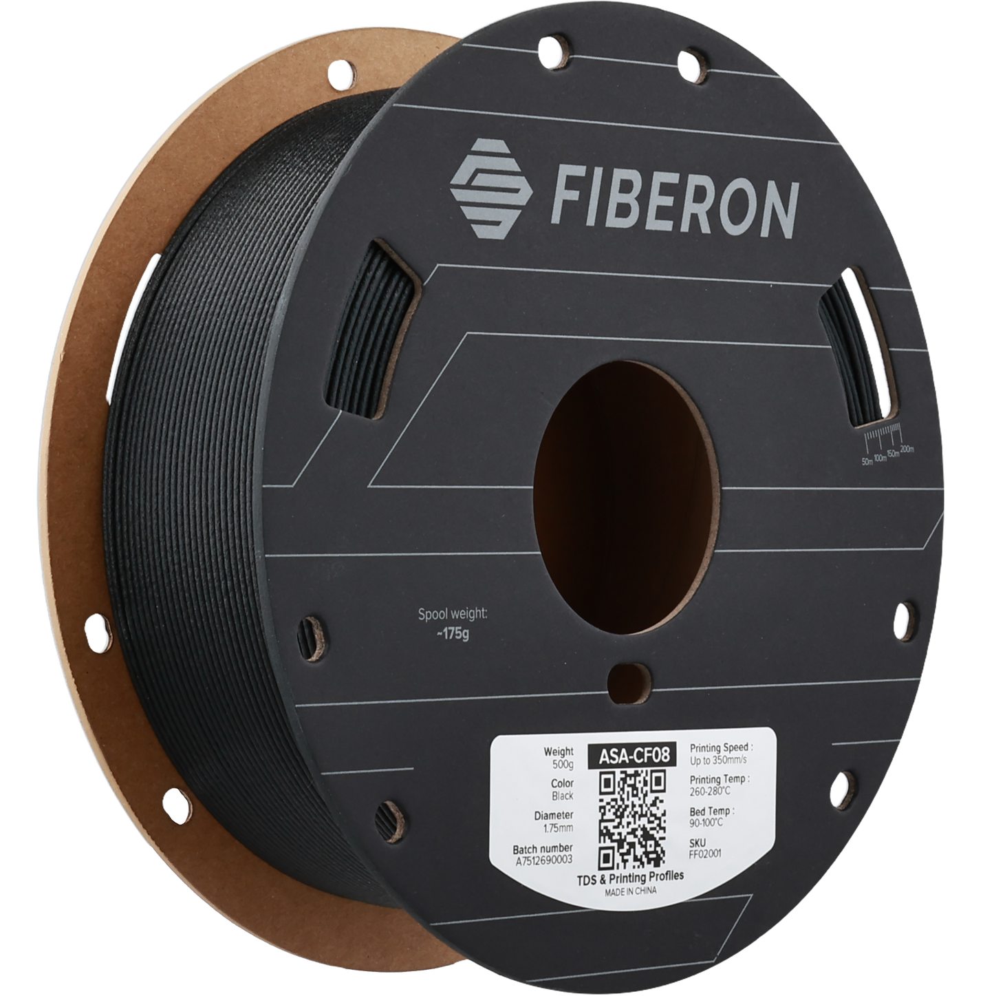 Polymaker Fiberon ASA-CF08 Black 1.75mm 500g