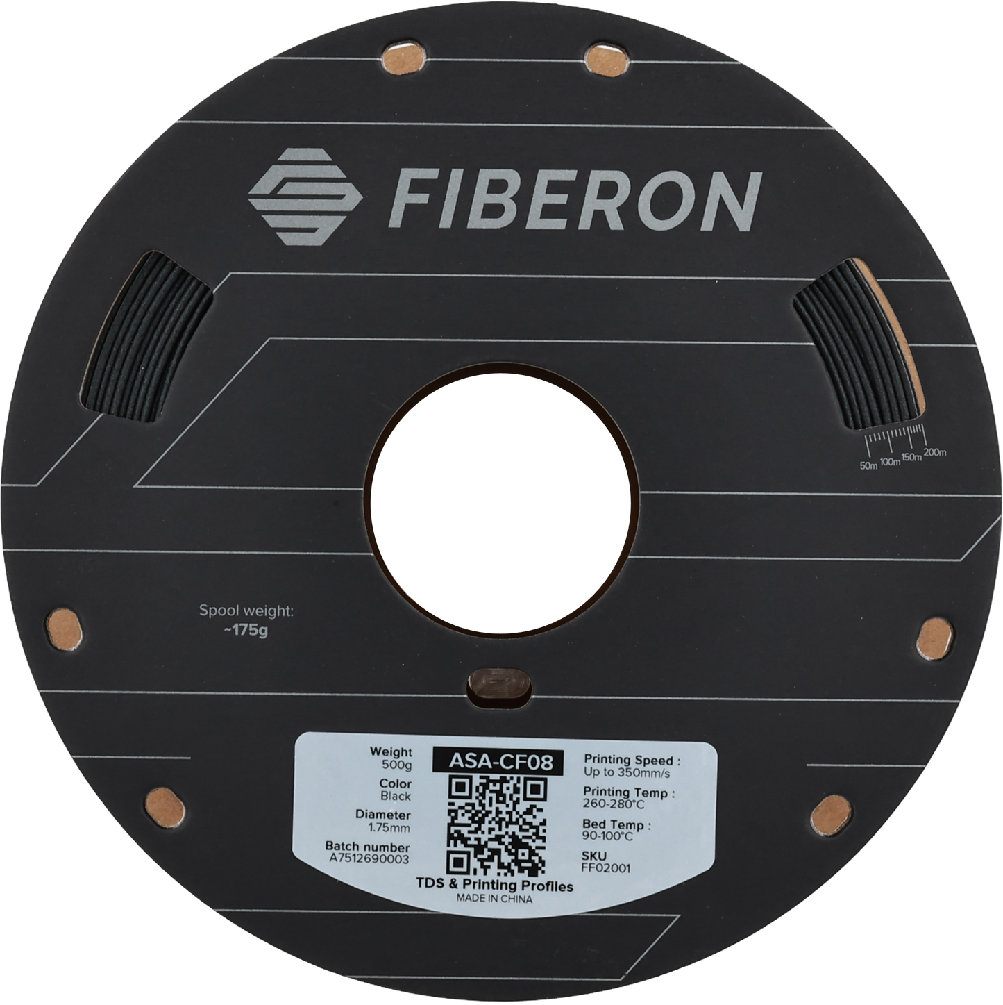 Polymaker Fiberon ASA-CF08 Black 1.75mm 500g