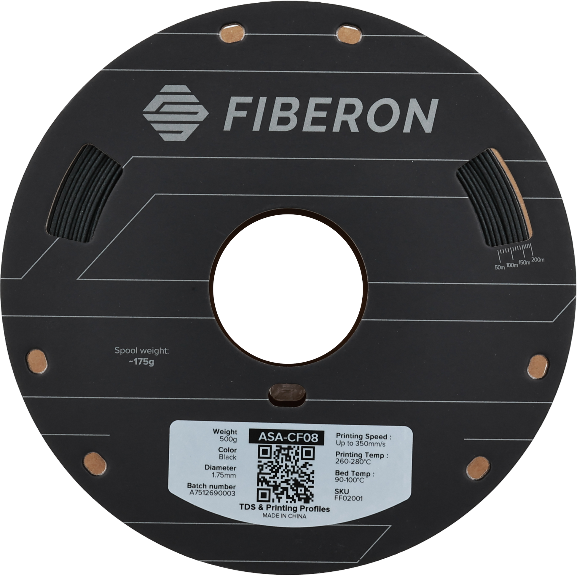 Polymaker Fiberon ASA-CF08 Black 1.75mm 500g