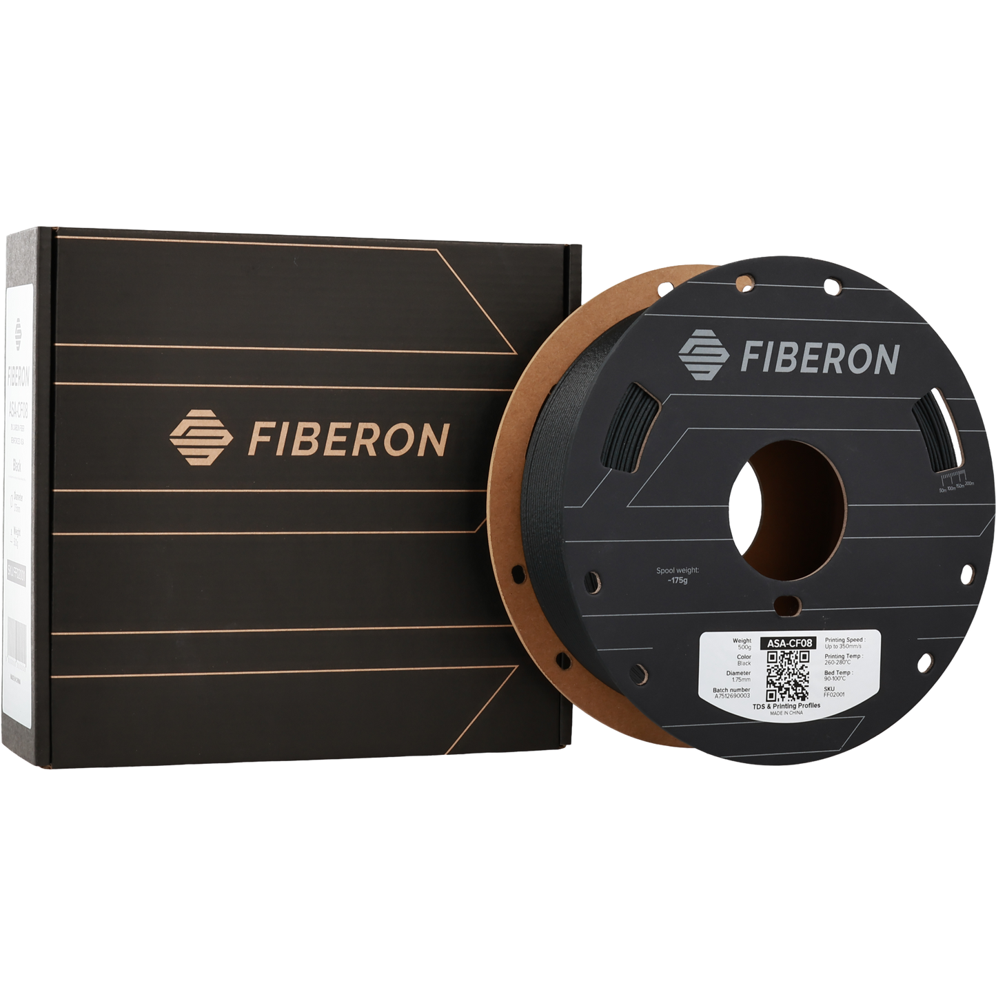 Polymaker Fiberon ASA-CF08 Black 1.75mm 500g