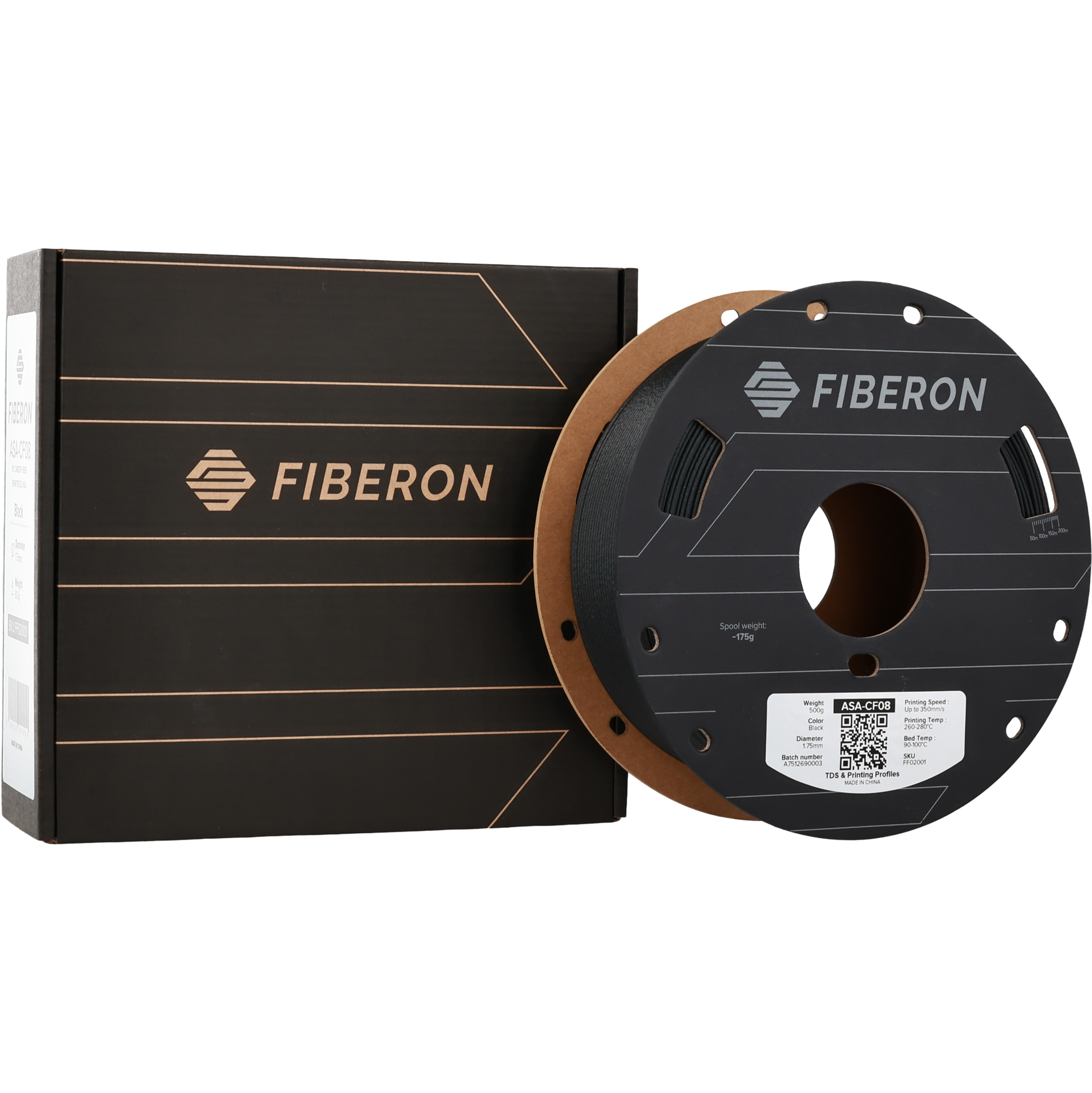 Polymaker Fiberon ASA-CF08 Black 1.75mm 500g