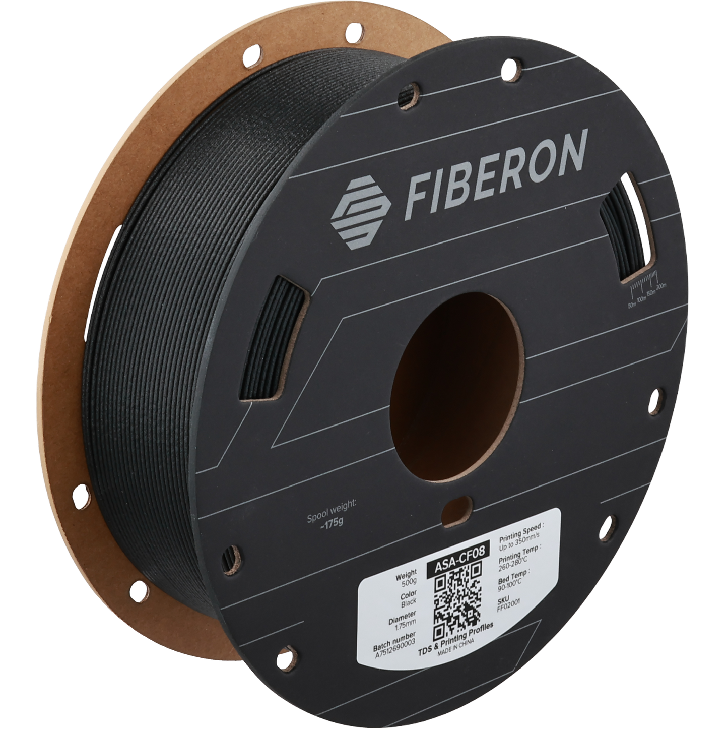 Polymaker Fiberon ASA-CF08 Black 1.75mm 500g
