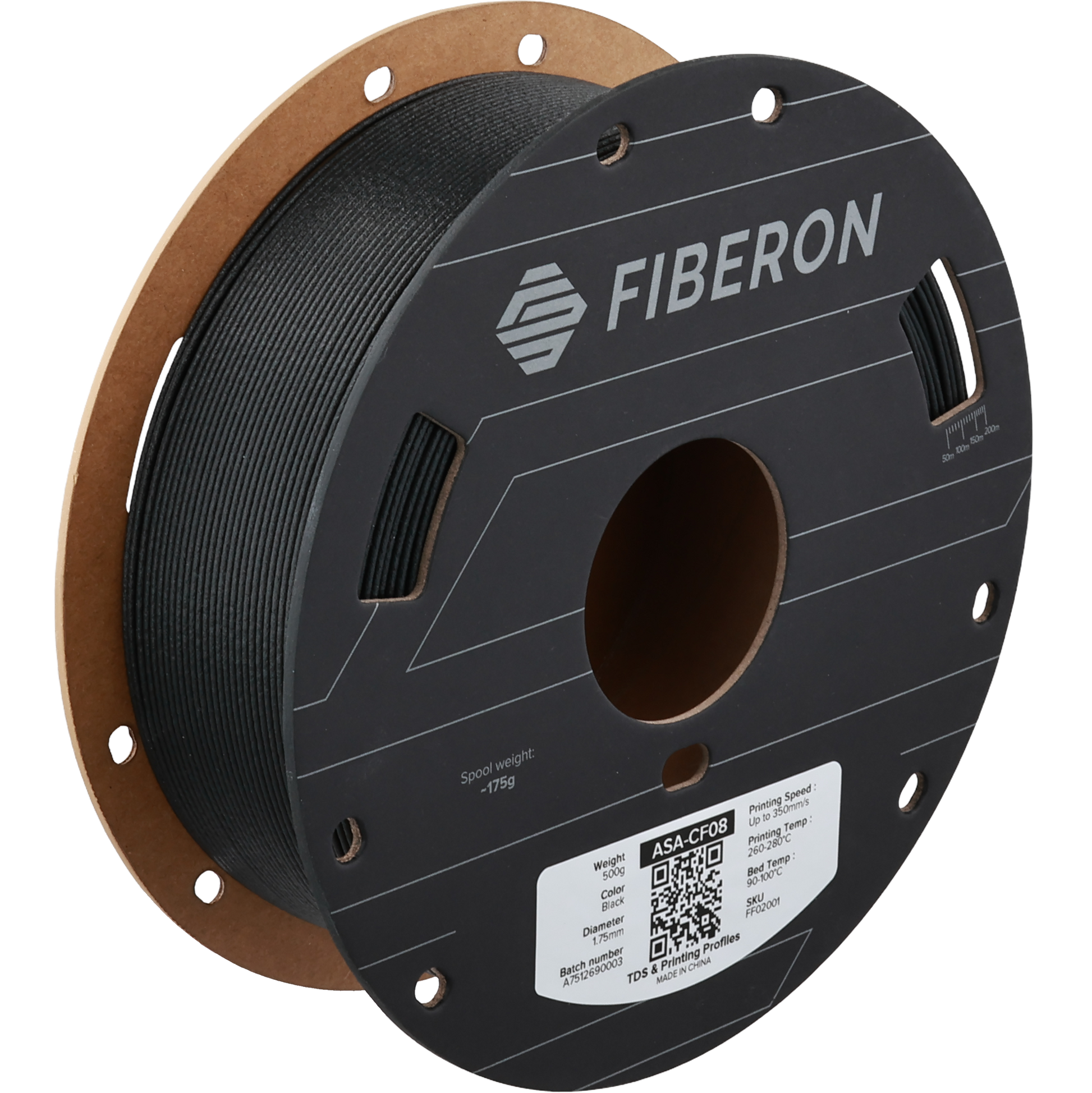 Polymaker Fiberon ASA-CF08 Black 1.75mm 500g