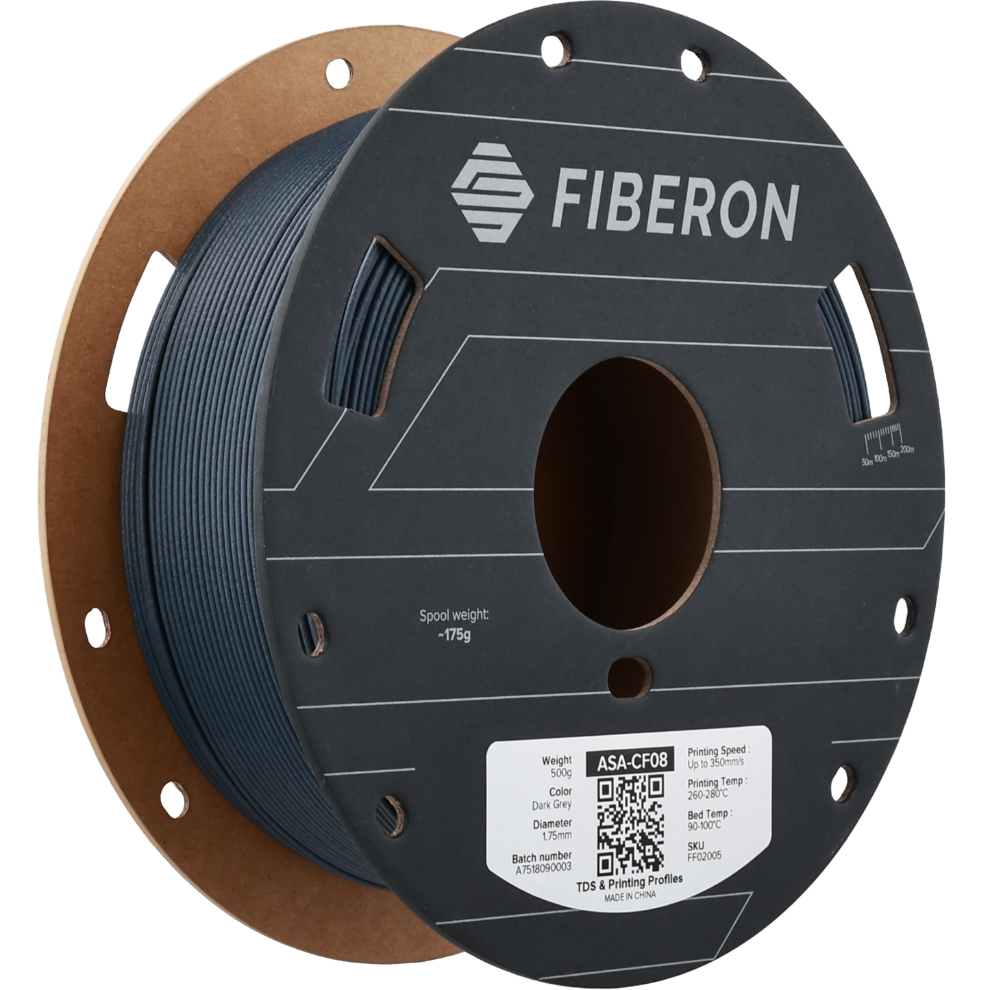 Polymaker Fiberon ASA-CF08 Dark Grey 1.75mm 500g