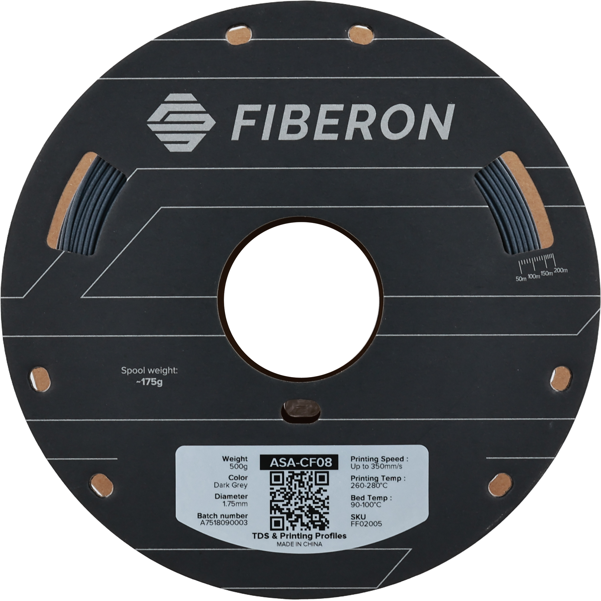 Polymaker Fiberon ASA-CF08 Dark Grey 1.75mm 500g