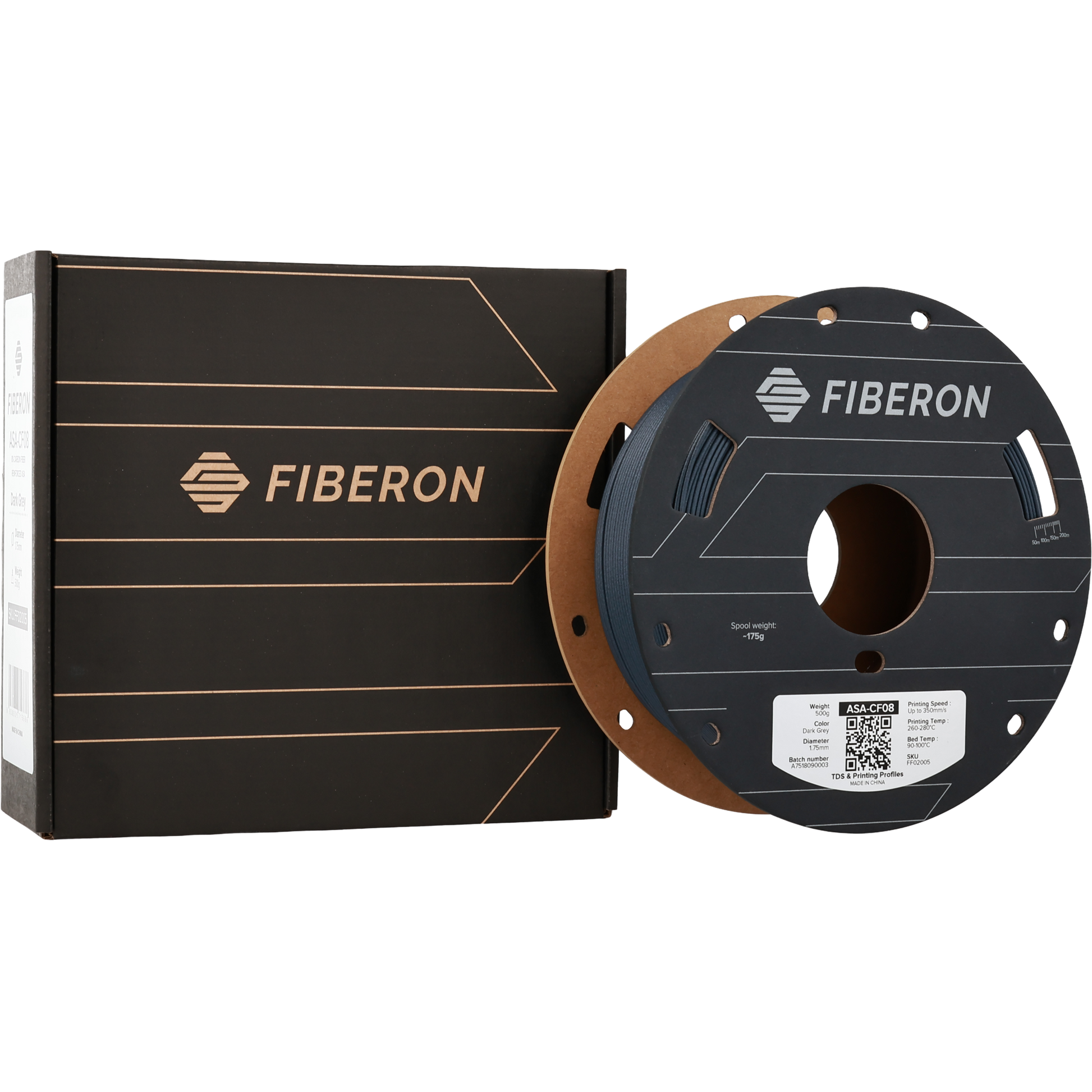 Polymaker Fiberon ASA-CF08 Dark Grey 1.75mm 500g