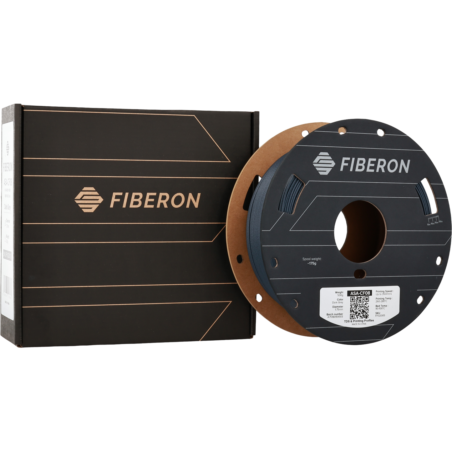 Polymaker Fiberon ASA-CF08 Dark Grey 1.75mm 500g