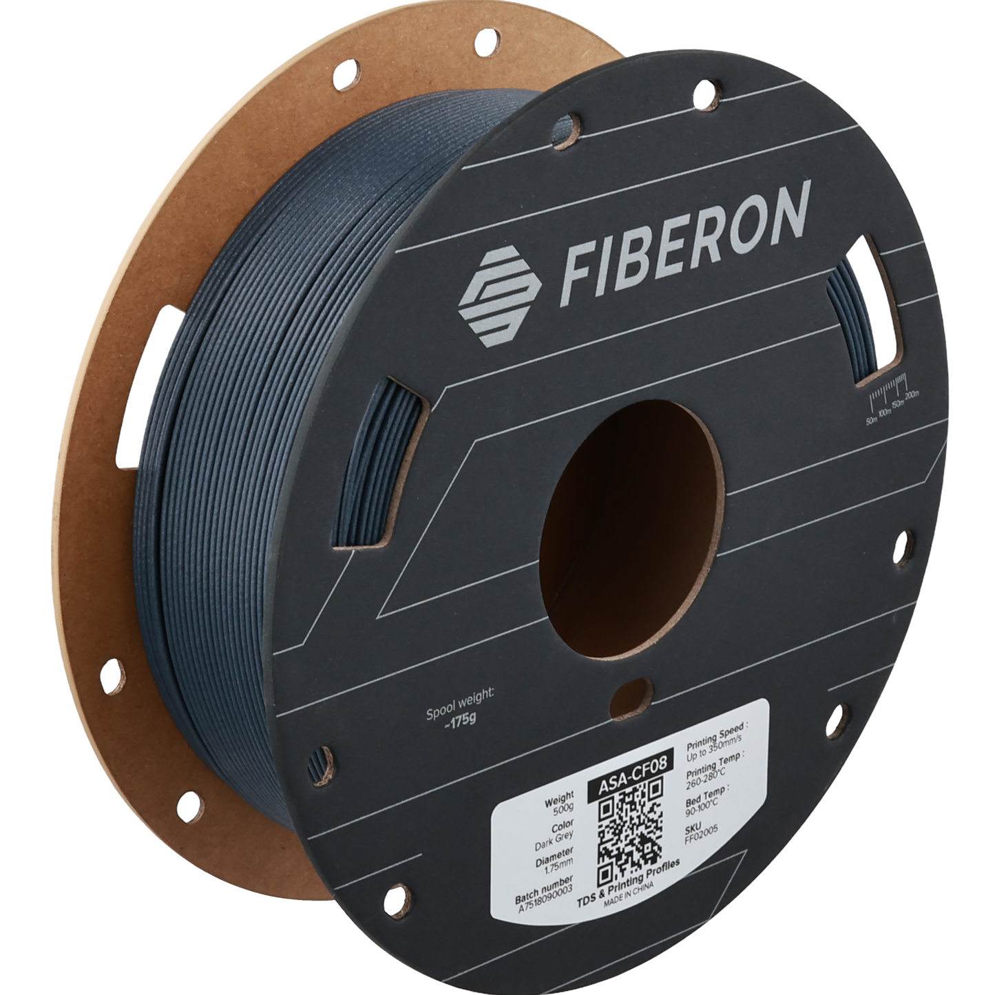 Polymaker Fiberon ASA-CF08 Dark Grey 1.75mm 500g