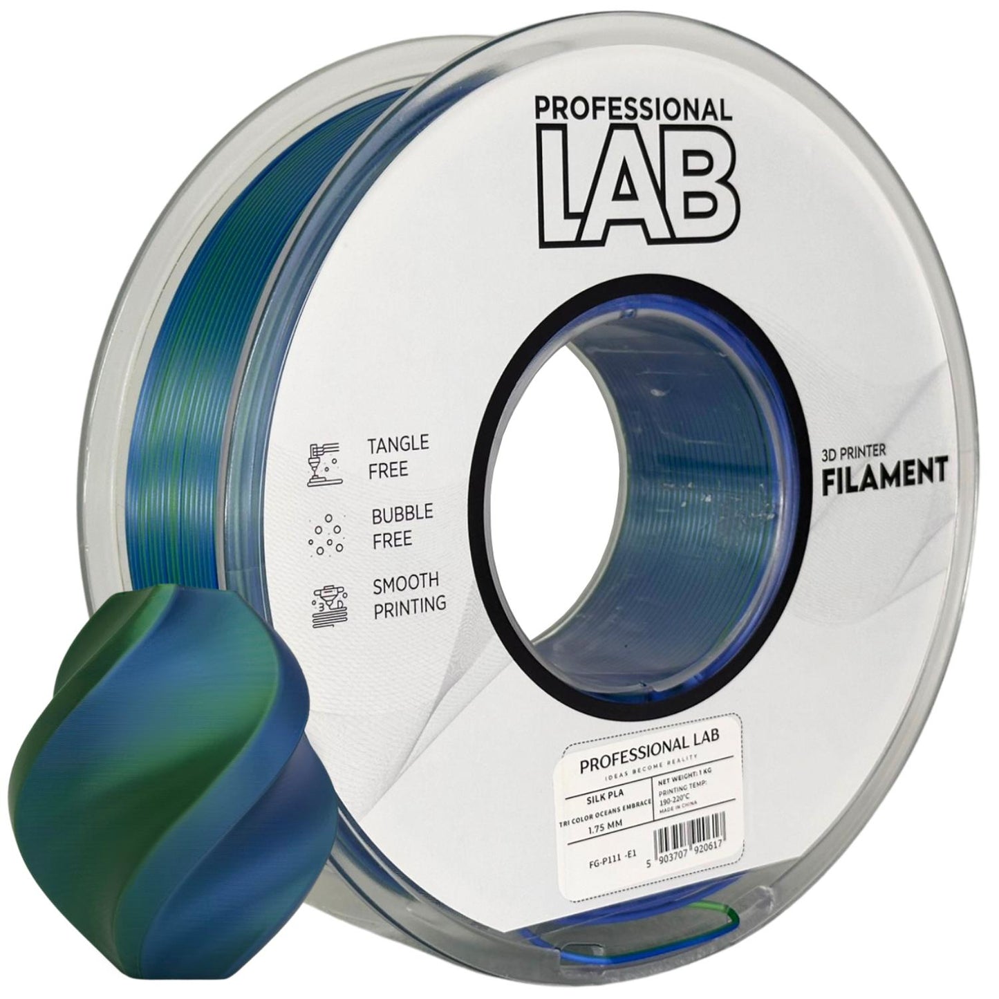 Silk PLA Tri Color Oceans Embrace | Prof. Lab