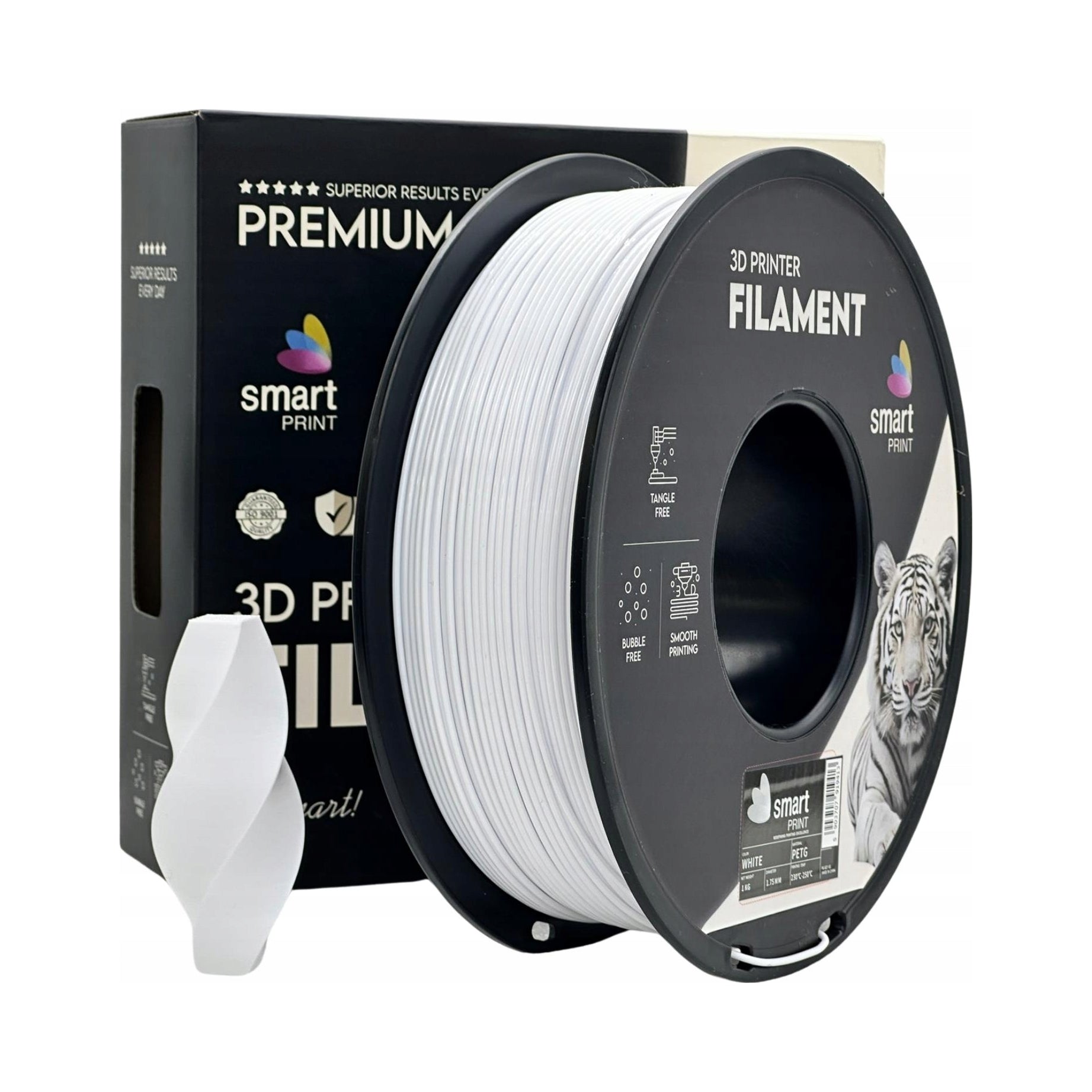 Filament 3D Smart Print PETG white 1.75mm 1kg SZPULA